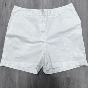 Evan Picone White Cotton Lycra Shorts 10